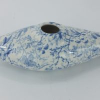 Blue & White Staffordshire Pottery Infant Baby Feeder Birds