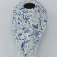 Blue & White Staffordshire Pottery Infant Baby Feeder Birds