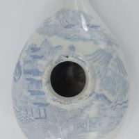 Willow Pattern Blue & White Pottery Nurser Feeder