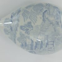 Willow Pattern Blue & White Pottery Nurser Feeder