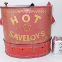 Antique Painted Toleware Tin Sausage Dispenser
