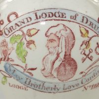 Creamware Pottery Druid Masonic Pitcher Jug