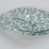 Rare Green Transfer Printed Staffordshire Pottery Baby Bottle