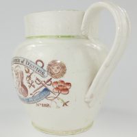 Creamware Pottery Druid Masonic Pitcher Jug