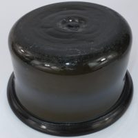Nailsea Black Glass Utility Pontilled Bowl