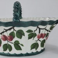 Antique Wemyss Pottery Large Cherry Basket Scotland