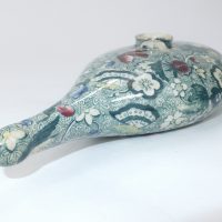 Polychrome Staffordshire Pottery Nurser Feeding Bottle