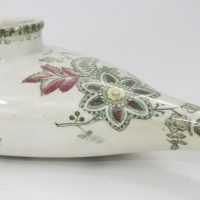 Rare Polychrome Pottery Baby Feeding Bottle