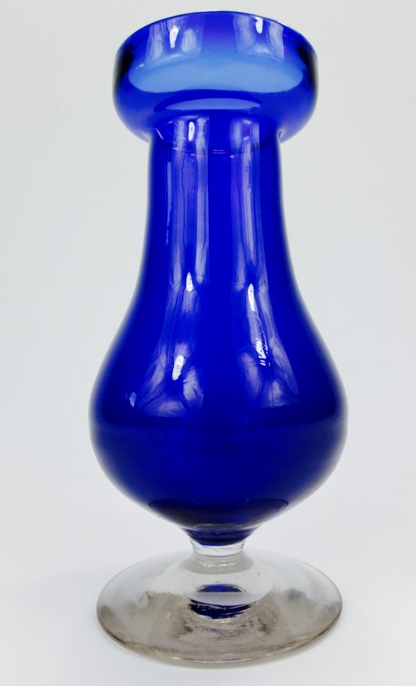 Ground Pontil Two Colour Hyacinth Bulb Glass Vase