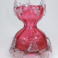 Cranberry Stourbridge Glass Hyacinth Bulb Vase