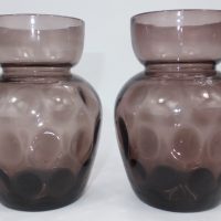 Purple Glass Hyacinth Bulb Vase Dimple Pattern