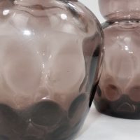Purple Glass Hyacinth Bulb Vase Dimple Pattern