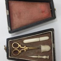 Antique French Miniature Sewing Dolls House Box