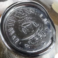 David Manser Sealed Onion Globular Wine Bottle Rye East Sussex