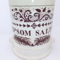 Epsom Salts Creamware Pottery Apothecary Pharmacy Jar