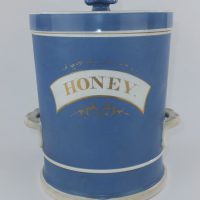 Blue Apothecary Chemist Pottery Honey Jar
