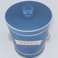 Blue Apothecary Chemist Pottery Honey Jar