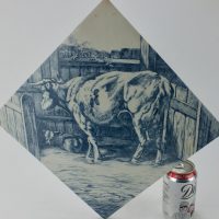 Large Mintons Cow & Calf Butchers Shop Pottery Tile