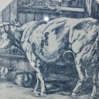 Large Mintons Cow & Calf Butchers Shop Pottery Tile