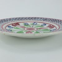Antique Spongeware Pottery Plate Purple