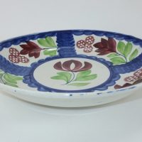 Rose Blue Spongeware Pottery Fruit Bowl