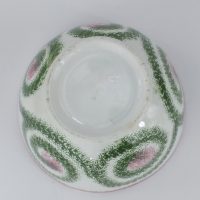 Antique Spiral Spongeware/spatterware Pottery Bowl