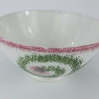 Antique Spiral Spongeware/spatterware Pottery Bowl