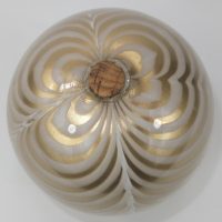 White & Gold Quilted Kugel Glass Witch Ball