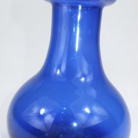 Cobalt Blue Glass Bulb Vase Wonky