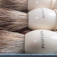 Antique Perfecta Barber Shop Shaving Brush Bone Box Set