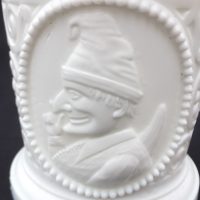 Punch & Judy Milk Glass Sowerby Davidson Mug