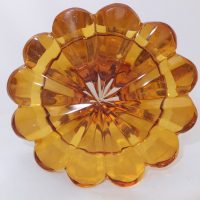 Bohemian Citrine Glass Engraved Goblet