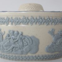 Faux Wedgwood Pottery Inkwell Cherubs