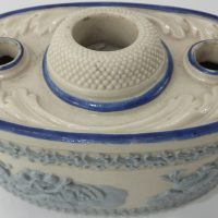 Faux Wedgwood Pottery Inkwell Cherubs