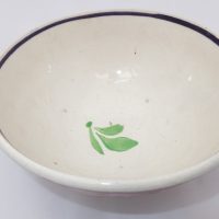 Blue & Pink Drape Spongeware Bowl