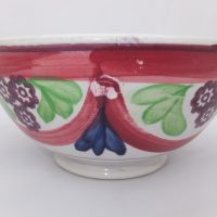 Red/pink Drape Spongeware Bowl