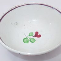 Red/pink Drape Spongeware Bowl