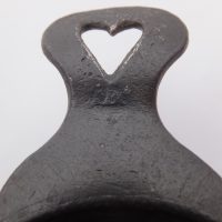 Rare English Pewter Folk Art Heart Pap Boat