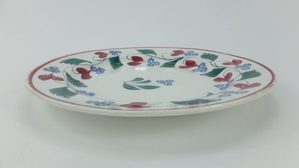 Floral Spongeware Pottery Plate