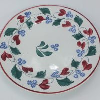 Floral Spongeware Pottery Plate