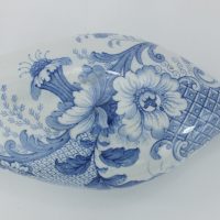Antique Blue & White Transfer Ware Printed Pottery Baby Feeder