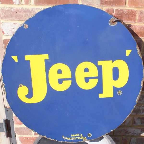 Jeep Motor Vehicle Enamel Porcelain Advertising Sign