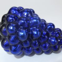 Antique Blue Glass Grape Christmas Kugel