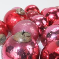 Antique Red Cranberry Glass Kugels