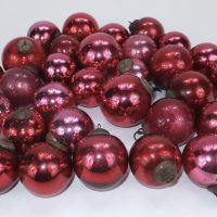 Antique Red Cranberry Glass Kugels