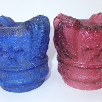 Blue Glass Crown Fairy Lamp