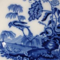 Antique Asiatic Pheasant Pottery Copeland Late Spode Flow Blue Chargers