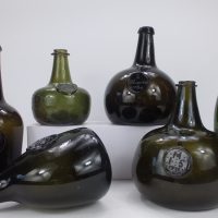 Antique Sealed Glass Onion Bottle I Warren 1764