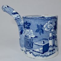 Semi China Blue Transfer Printed Bubby Pot