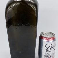 Rare Black Glass Wide Mouth Case Bottle Holland Belgium